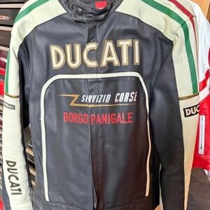 Ducati Dainese Borgo Panigale Men's Leather Motorcycle Jacket Size XL Rare